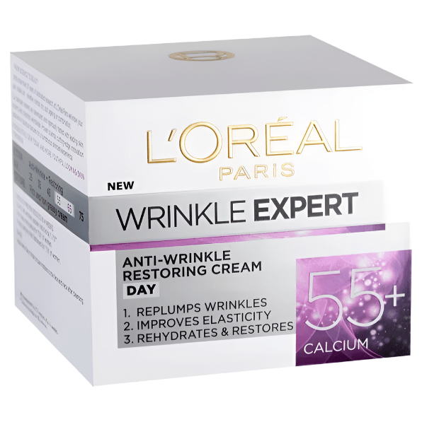 L'Oreal Wrinkle Expert Day Cream – 55 Plus – Calcium Cream 50ml - Branded Beauty