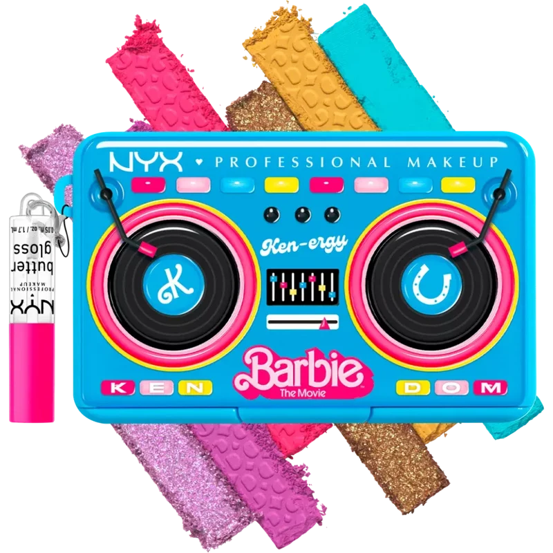 NYX Barbie The Movie Mini Color Palette & Lip Gloss - 02 Turn Up The Ken-Ergy