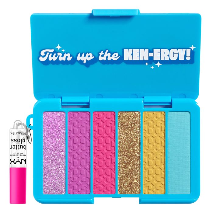 NYX Barbie The Movie Mini Color Palette & Lip Gloss - 02 Turn Up The Ken-Ergy