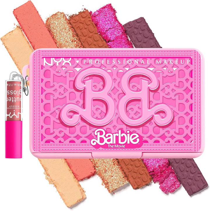 NYX Barbie The Movie Mini Color Palette & Lip Gloss - 01 It's A Barbie Party