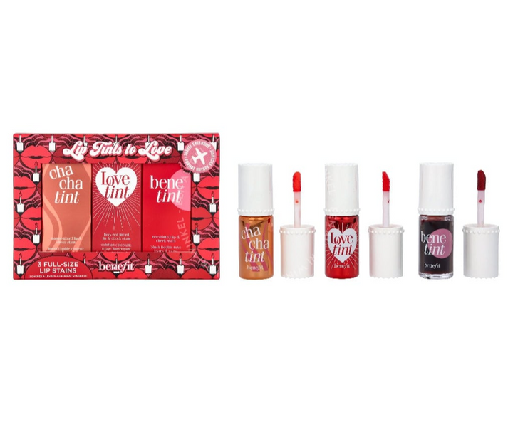 Branded Beauty BENEFIT TINT SET: CHACHATINT CHEEK & LIP STAIN ORANGE 6ML + RED 6ML +  FIERY RED 6ML