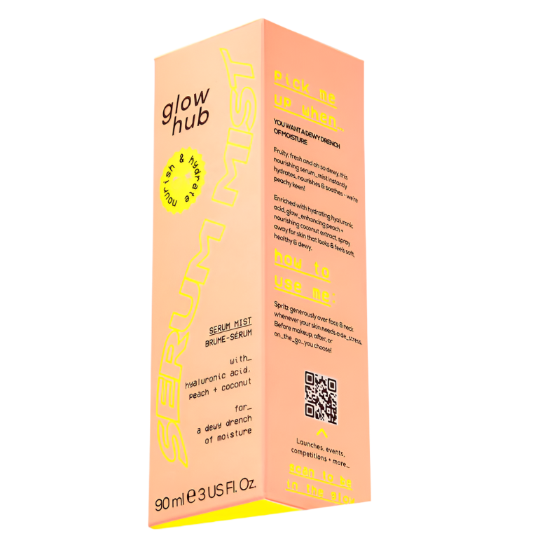 Branded Beauty Glow Hub Nourish and Hydrate Serum Mist with Hyaluronic acid, Peach and Coconut 90ml