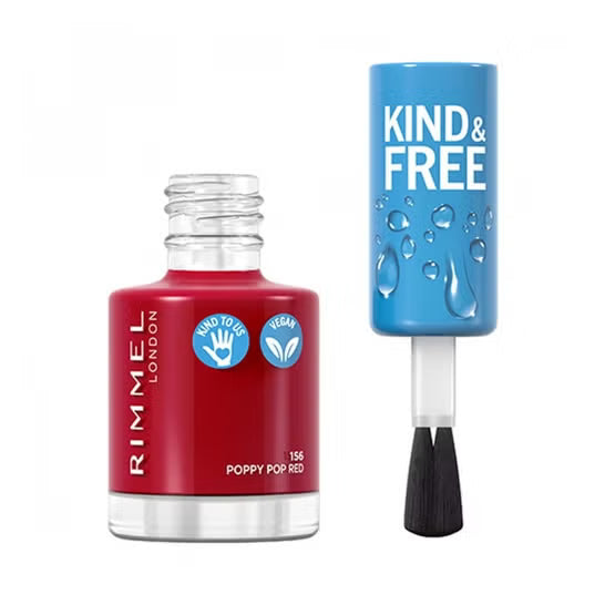 Rimmel London Kind & Free Nail Polish - 156 Poppy Pop Red