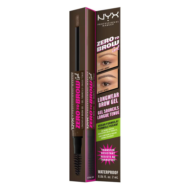 NYX Zero To Brow Longwear Waterproof  Eyebrow Gel  - 07 Espresso