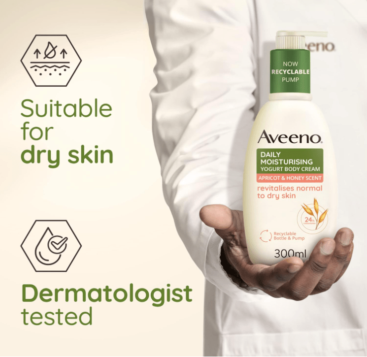 Aveeno Yoghurt Lotion 300ml - Apricot - Branded Beauty