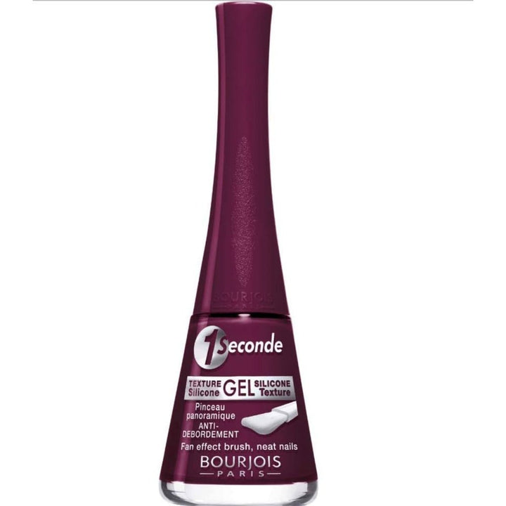 Bourjois 1 Seconde Gel Silicone Texture Nail Polish - 12 Rouge Obscur - Branded Beauty