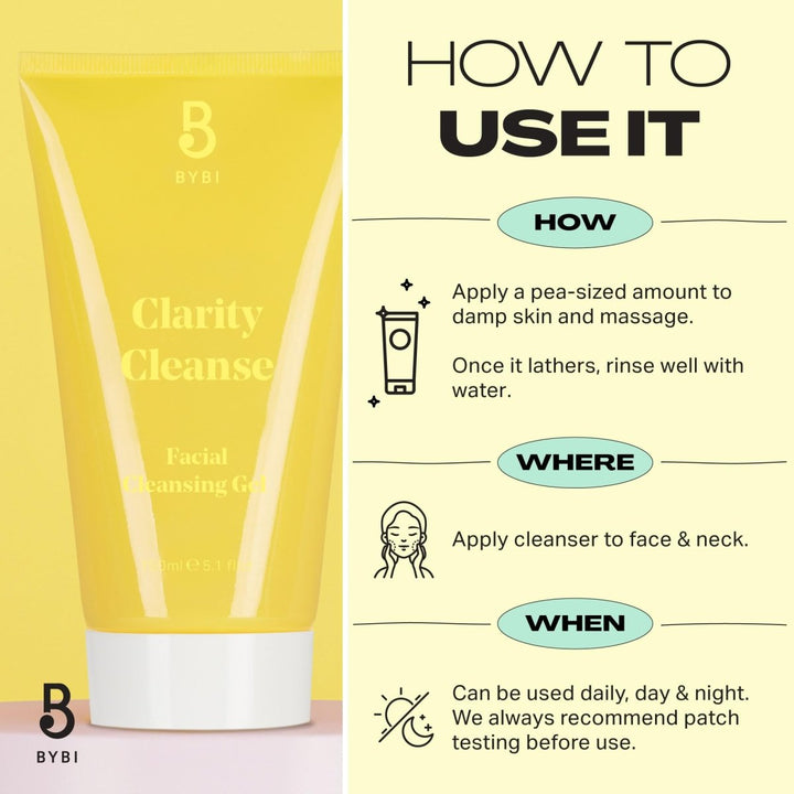 BYBI Clarity Cleanse Facial Gel Cleanser 150ml - Branded Beauty