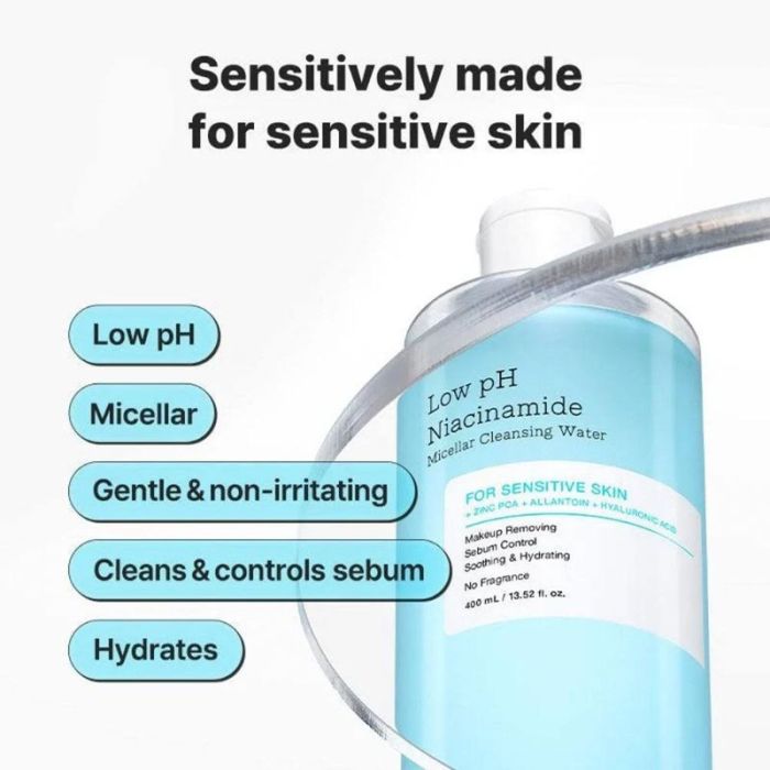 CosRx Low pH Niacinamide Micellar Cleansing Water 400ml - Branded Beauty