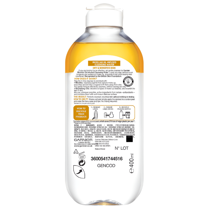 Garnier Micellar Water Oil - 400ml - Branded Beauty