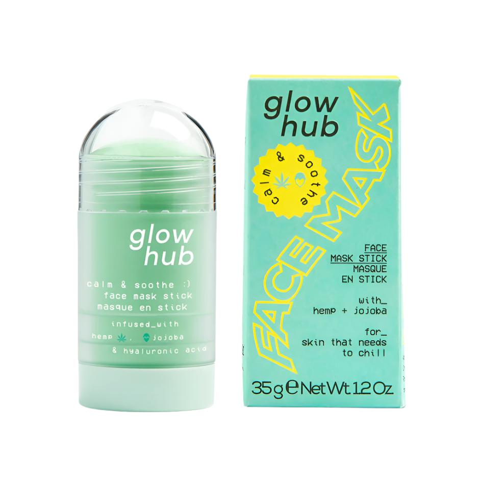 Glow Hub Face Mask Stick Calm and Soothe - Hemp and Jojoba 35g - Branded Beauty