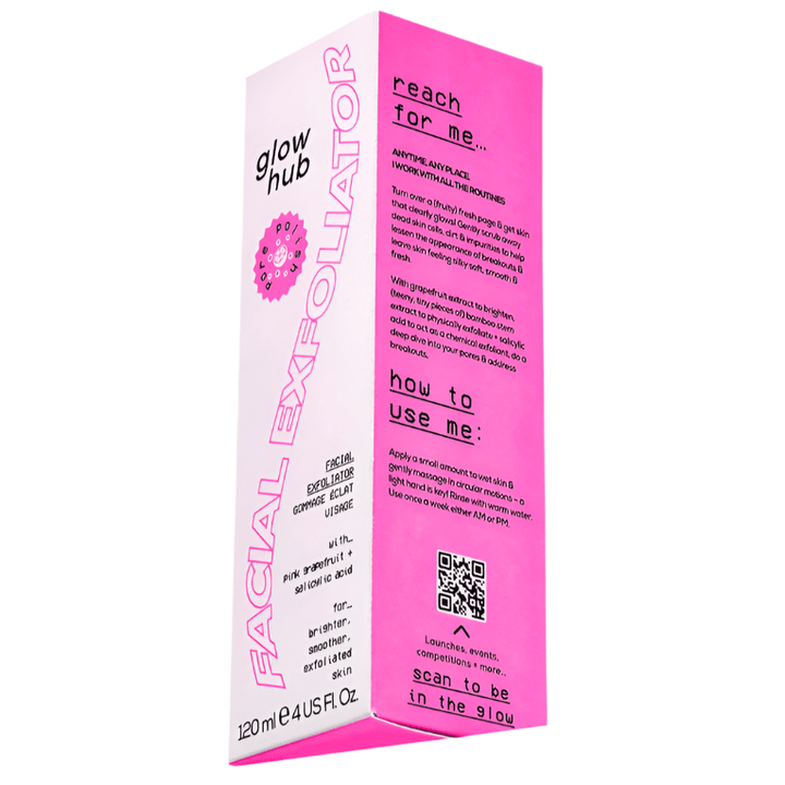 Glow Hub Facial Exfoliator Pore Polish - Pink Grapefruit and Salicylic acid 120ml - Branded Beauty