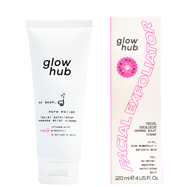 Glow Hub Facial Exfoliator Pore Polish - Pink Grapefruit and Salicylic acid 120ml - Branded Beauty