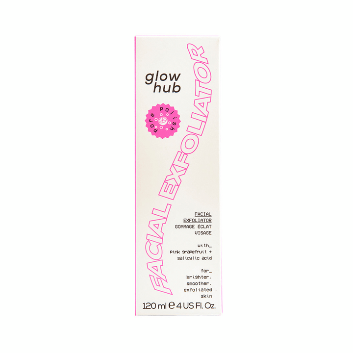 Glow Hub Facial Exfoliator Pore Polish - Pink Grapefruit and Salicylic acid 120ml - Branded Beauty