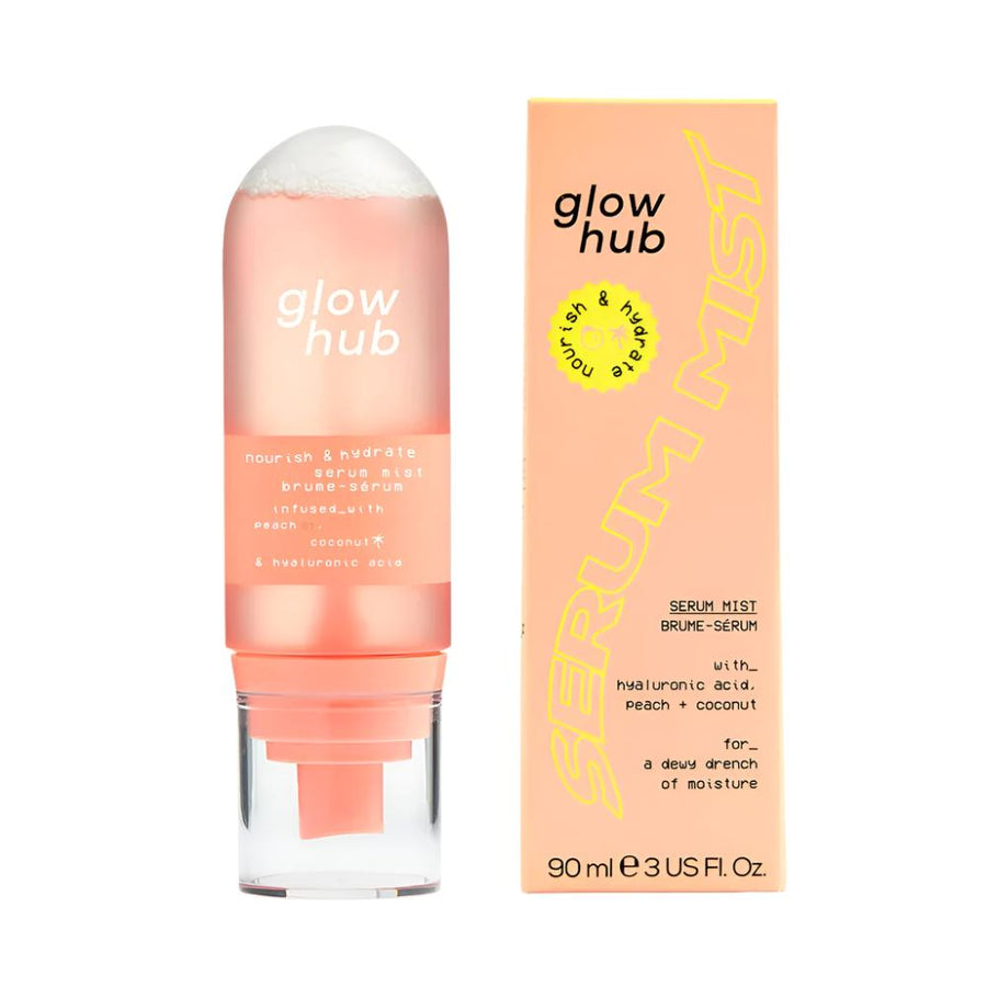 Glow Hub Nourish and Hydrate Serum Mist with Hyaluronic acid 90ml - Peach and Coconut - Branded Beauty