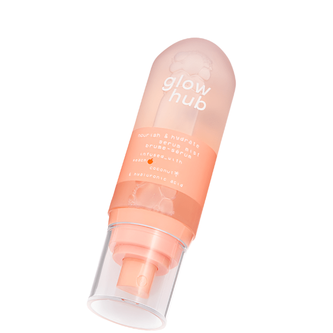 Glow Hub Nourish and Hydrate Serum Mist with Hyaluronic acid 90ml - Peach and Coconut - Branded Beauty