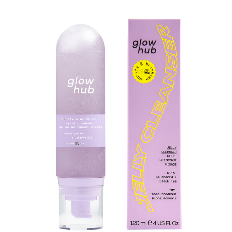 Glow Hub Purifying and Brightening Jelly Cleanser - Blueberry and Black Tea 120ml - Branded Beauty