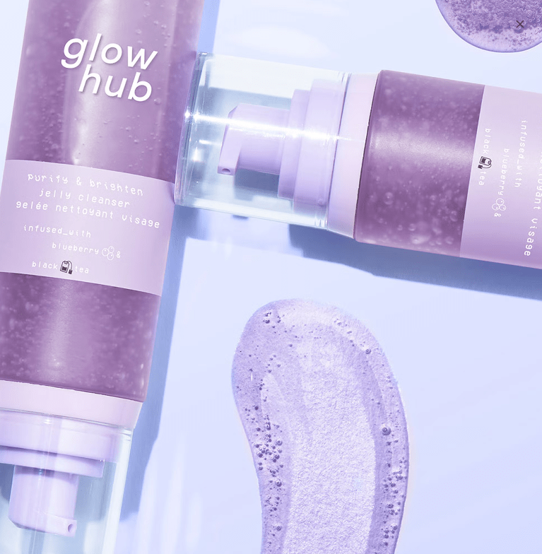 Glow Hub Purifying and Brightening Jelly Cleanser - Blueberry and Black Tea 120ml - Branded Beauty