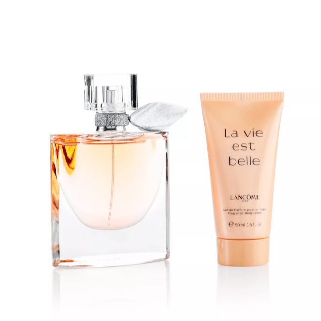 Lancome La Vie EST Belle Set: EDP Spray 50ml + Body Lotion 50ml - Branded Beauty