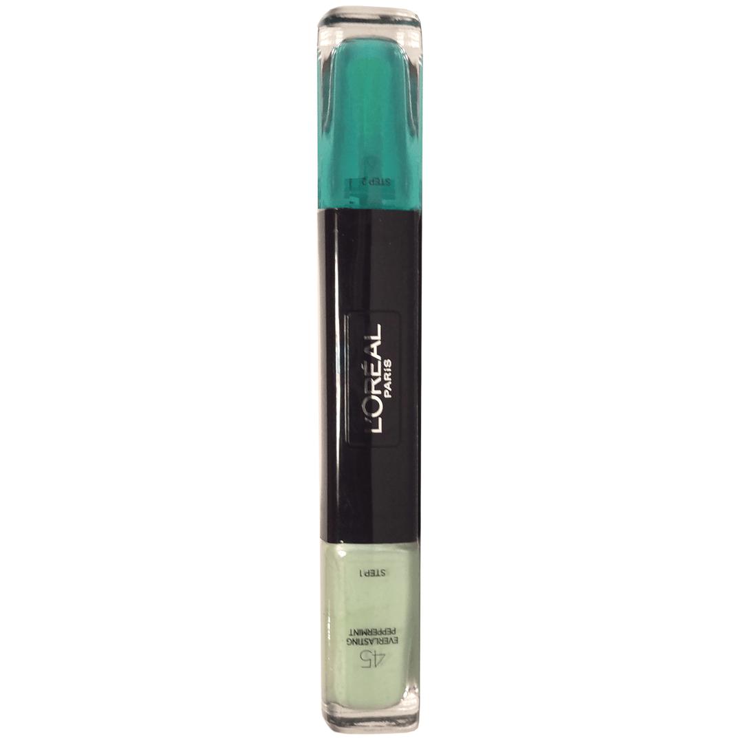 L'Oreal Duo Nail Polish - 45 Everlasting Peppermint - Branded Beauty