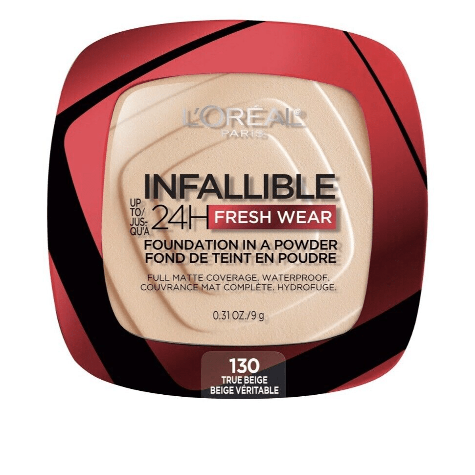 L'Oreal Infaillible 24H Fresh Wear Foundation In A Powder - 130 True Beige - Branded Beauty