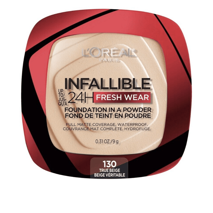 L'Oreal Infaillible 24H Fresh Wear Foundation In A Powder - 130 True Beige - Branded Beauty
