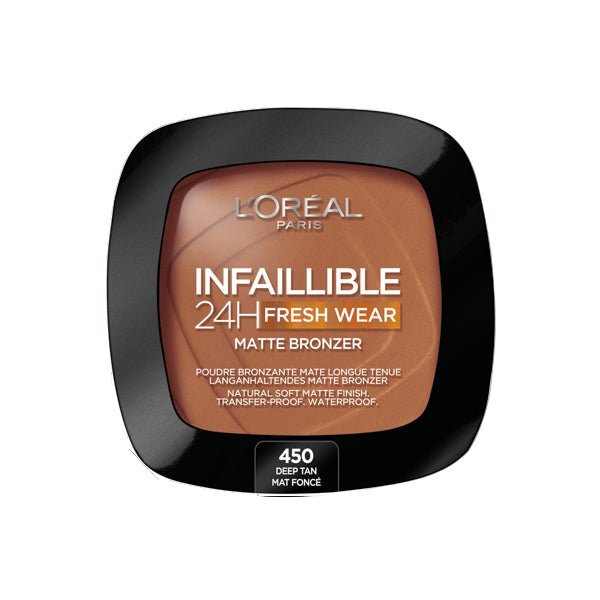L'Oreal Infaillible 24H Fresh Wear Matte Bronzer - 450 Deep Tan - Branded Beauty