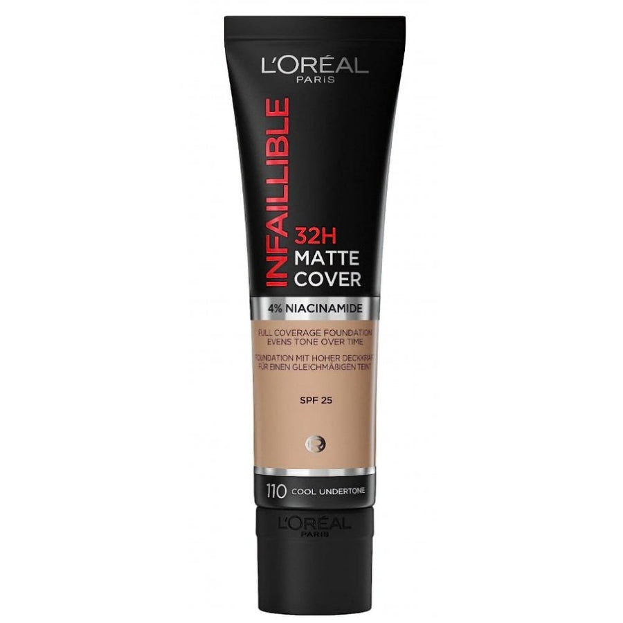 L'Oreal Infaillible 32H Matte Cover Foundation - 110 Cool Undertone - Branded Beauty