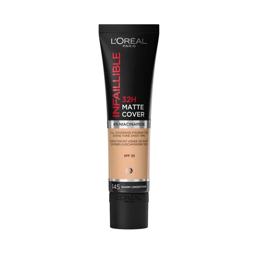 L'Oreal Infaillible 32H Matte Cover Foundation 145 Warm Undertone - Branded Beauty