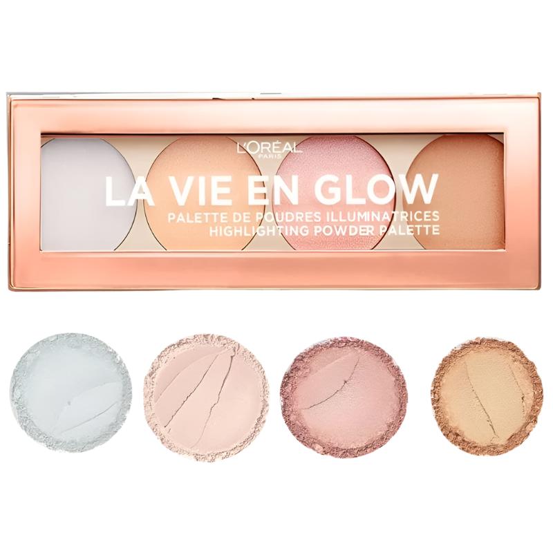 L'Oreal La Vie En Glow Highlighting Powder Palette - 02 Cool Glow - Branded Beauty