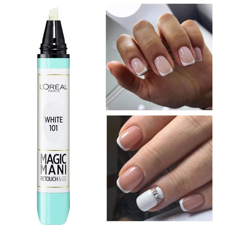 L'Oreal Magic Mani Retouch & Go Nail Polish - 101 White - Branded Beauty