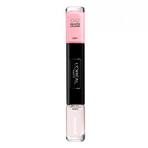 L'Oreal Paris Gel Effect Nail Polish Duo - 42 Unlimited Lollipink - Branded Beauty