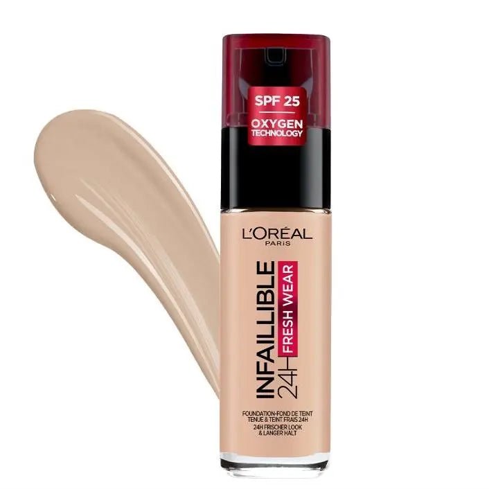 L'Oreal Paris Infaillible 24H Fresh Wear Liquid Foundation - 25 Rose Ivory - Branded Beauty