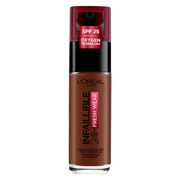 L'Oreal Paris Infaillible 24H Fresh Wear Liquid Foundation - 390 Ebony - Branded Beauty