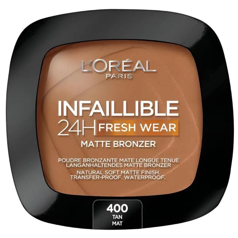 L'Oréal Paris Soft Matte Bronzer, Longwear, Matte Finish, Waterproof and Transfer - proof, Infallible 24H, 400 - Branded Beauty