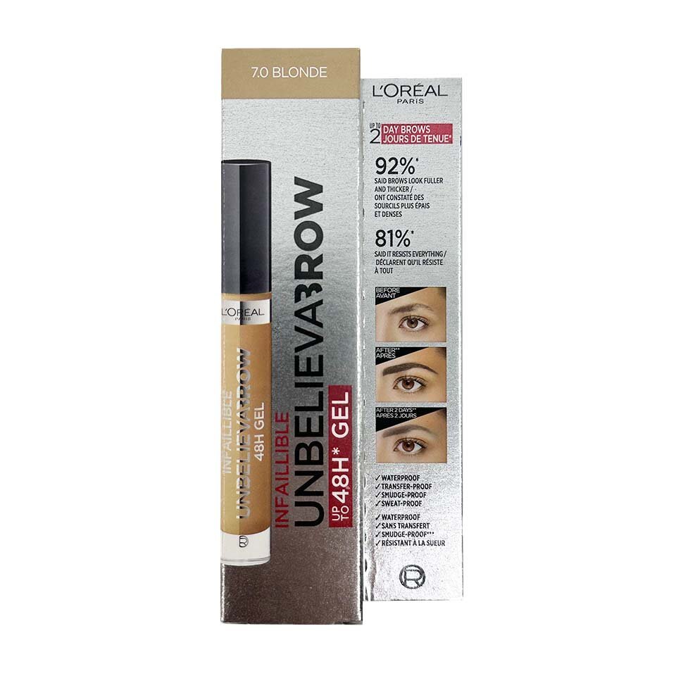 L'Oreal Unbeliva Brow Longwear Brow Gel - 7.0 Blonde - Branded Beauty