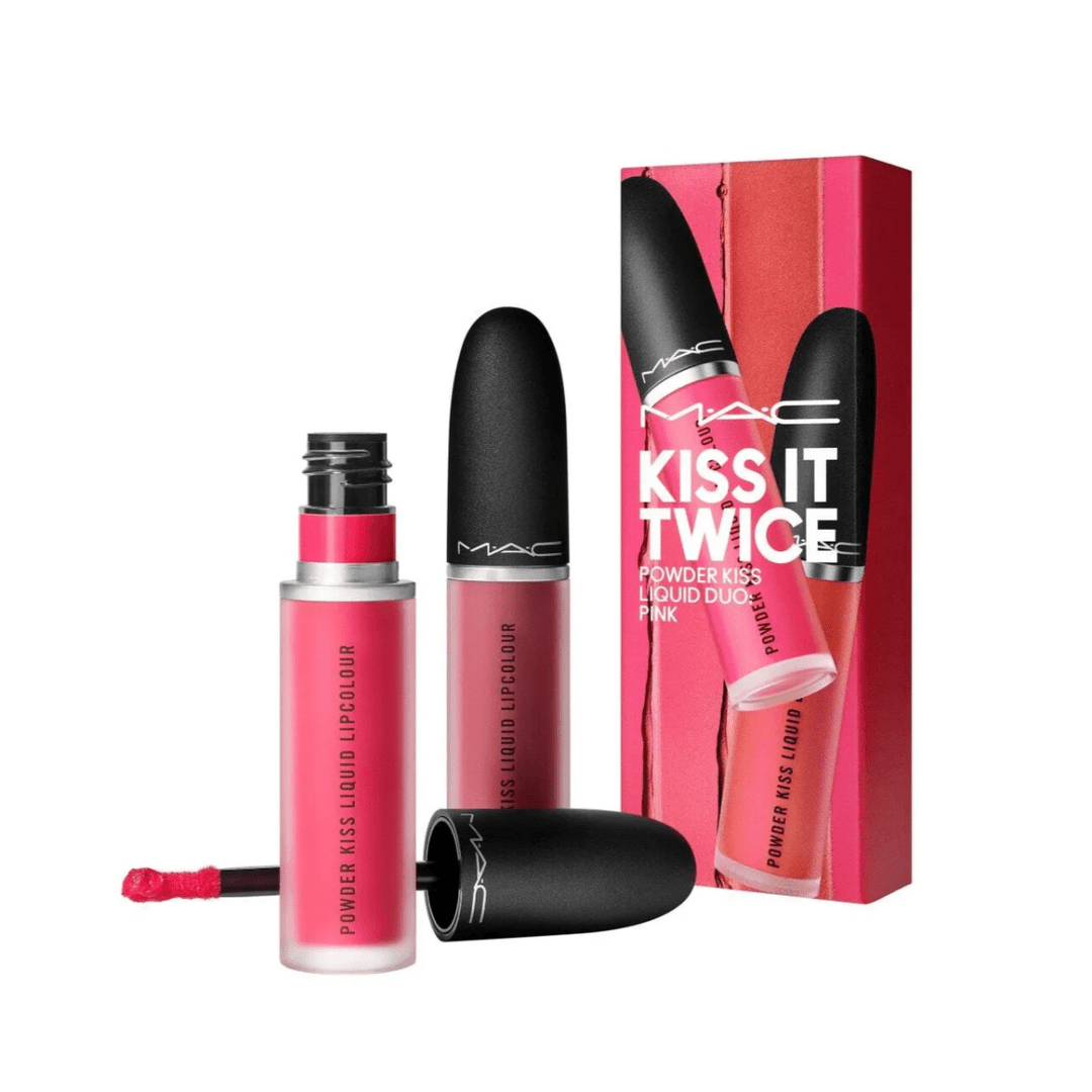MAC Kiss It Twice Powder Kiss Lip Kit 2pcs - Branded Beauty