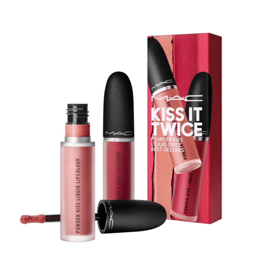 MAC Powder Kiss Lipstick Set 2pcs - Branded Beauty