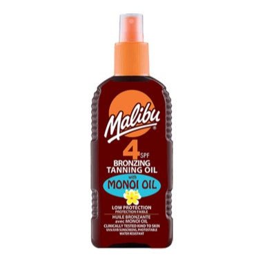 Malibu Bronzing Tanning Oil with Monoi Oil SPF4 - 200ml - Branded Beauty