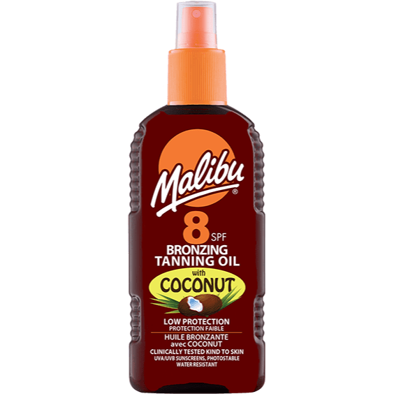 Malibu Tanning Oil SPF8 - Coconut 200ml - Branded Beauty