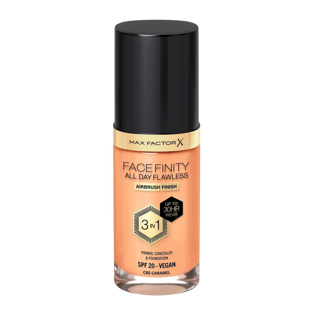 Max Factor Face Finity 3 In 1 All Day Flawless Foundation - 85 Caramel - Branded Beauty