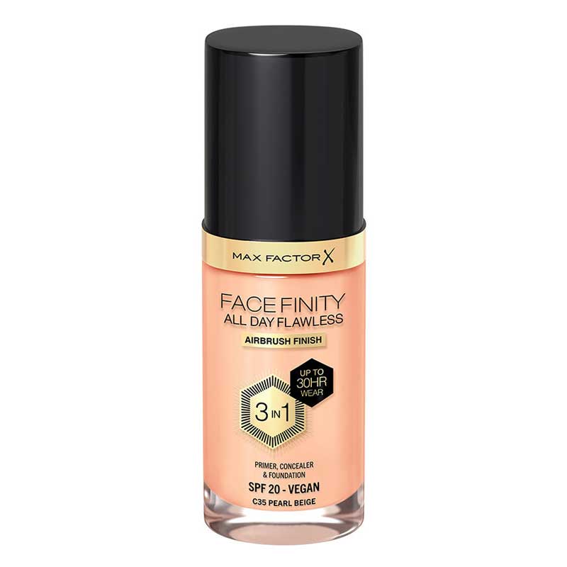 Max Factor Face Finity 3 In 1 All Day Flawless Foundation - C35 Pearl Beige - Branded Beauty