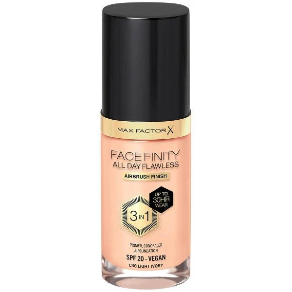 Max Factor Face Finity 3 In 1 All Day Flawless Foundation - C40 Light Ivory - Branded Beauty