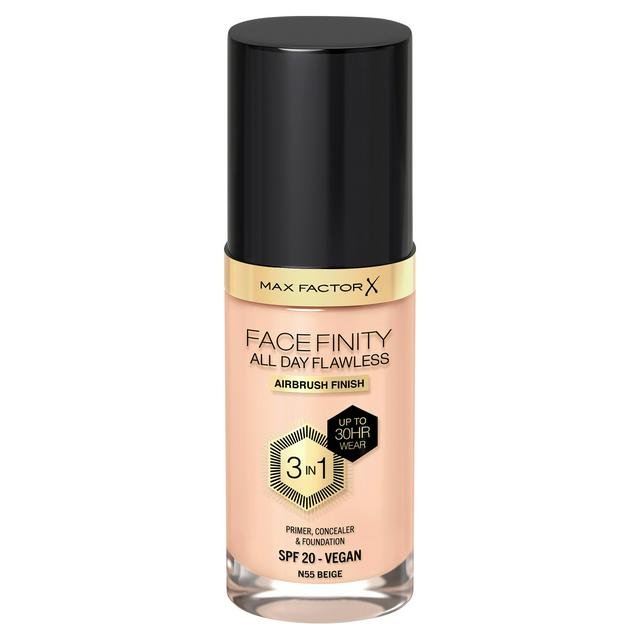 Max Factor Face Finity 3 In 1 All Day Flawless Foundation - N55 Beige - Branded Beauty