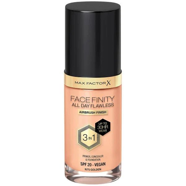 Max Factor Face Finity 3 In 1 All Day Flawless Foundation - N75 Golden - Branded Beauty