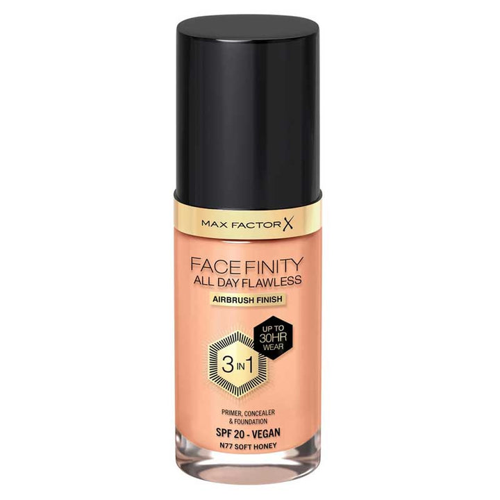 Max Factor Face Finity 3 In 1 All Day Flawless Foundation - N77 Soft Honey - Branded Beauty