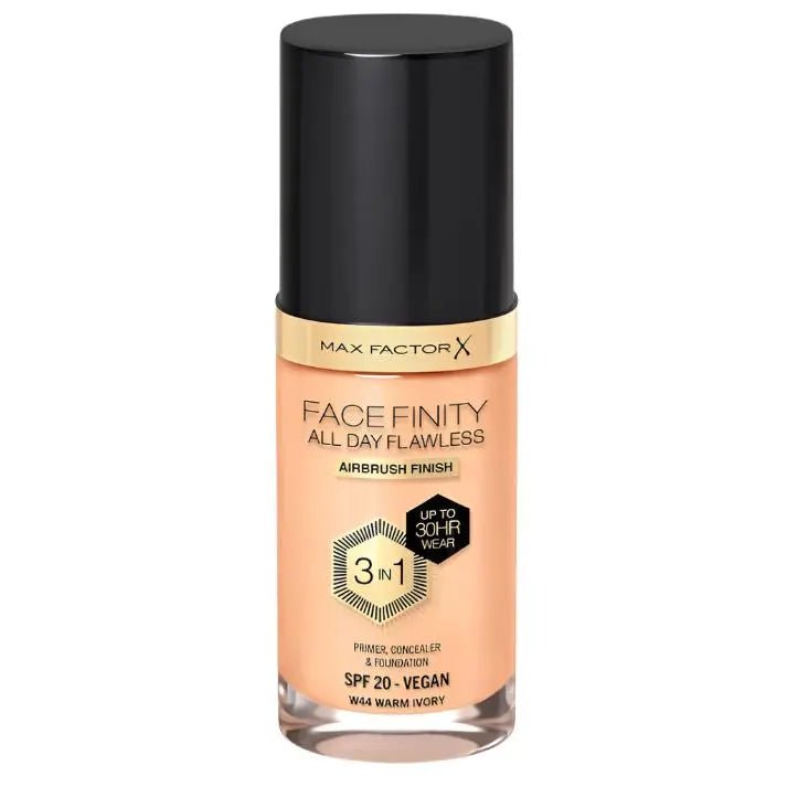 Max Factor Facefinity All Day Flawless Liquid Foundation 044 Warm Ivory - Branded Beauty