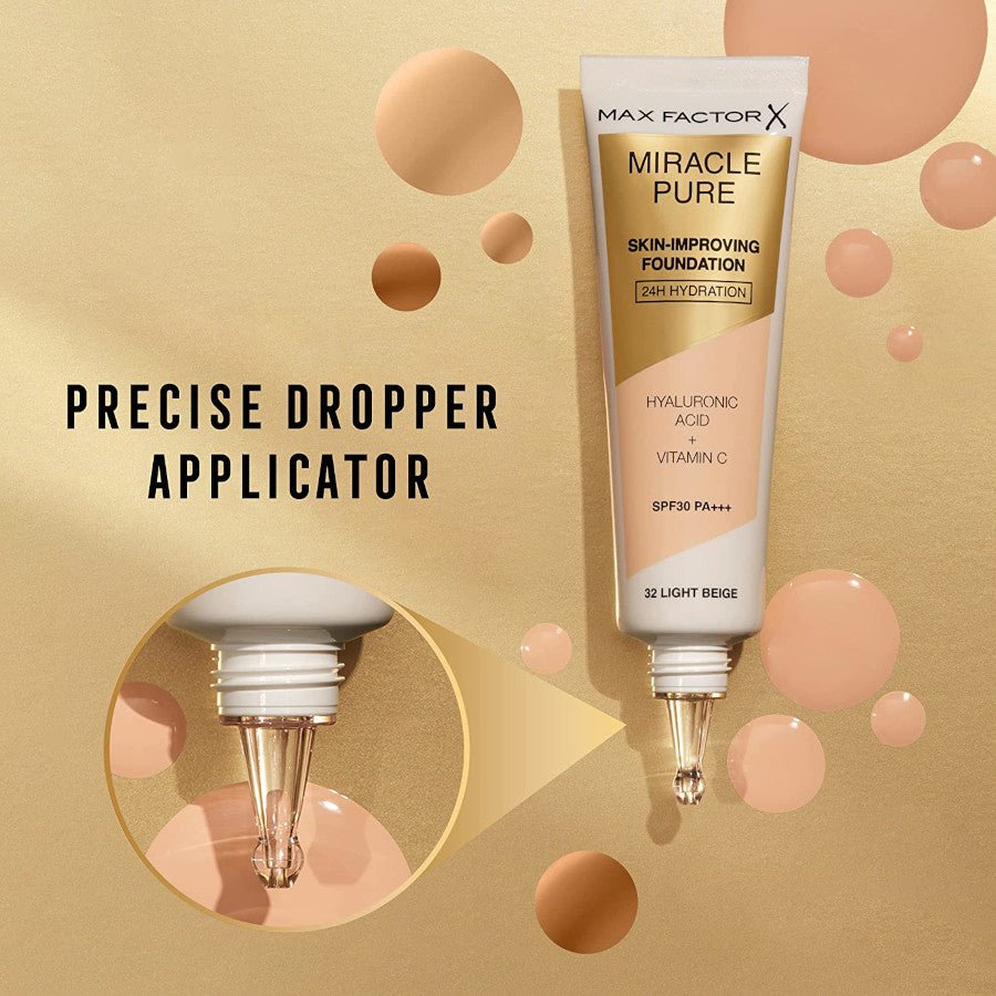 Max Factor Miracle Pure Foundation - 30 Porcelain - Branded Beauty