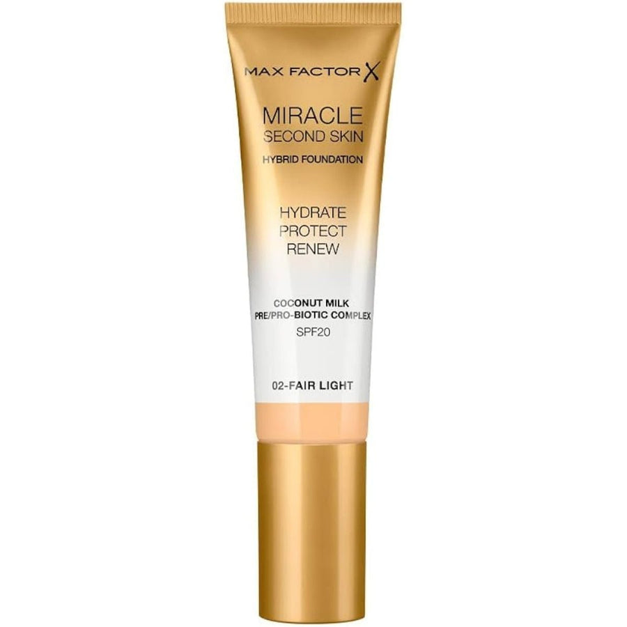 Max Factor Miracle Second Skin Hybrid Foundation - 02 Fair Light - Branded Beauty