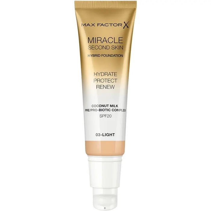 Max Factor Miracle Second Skin Hybrid Foundation - 03 Light - Branded Beauty