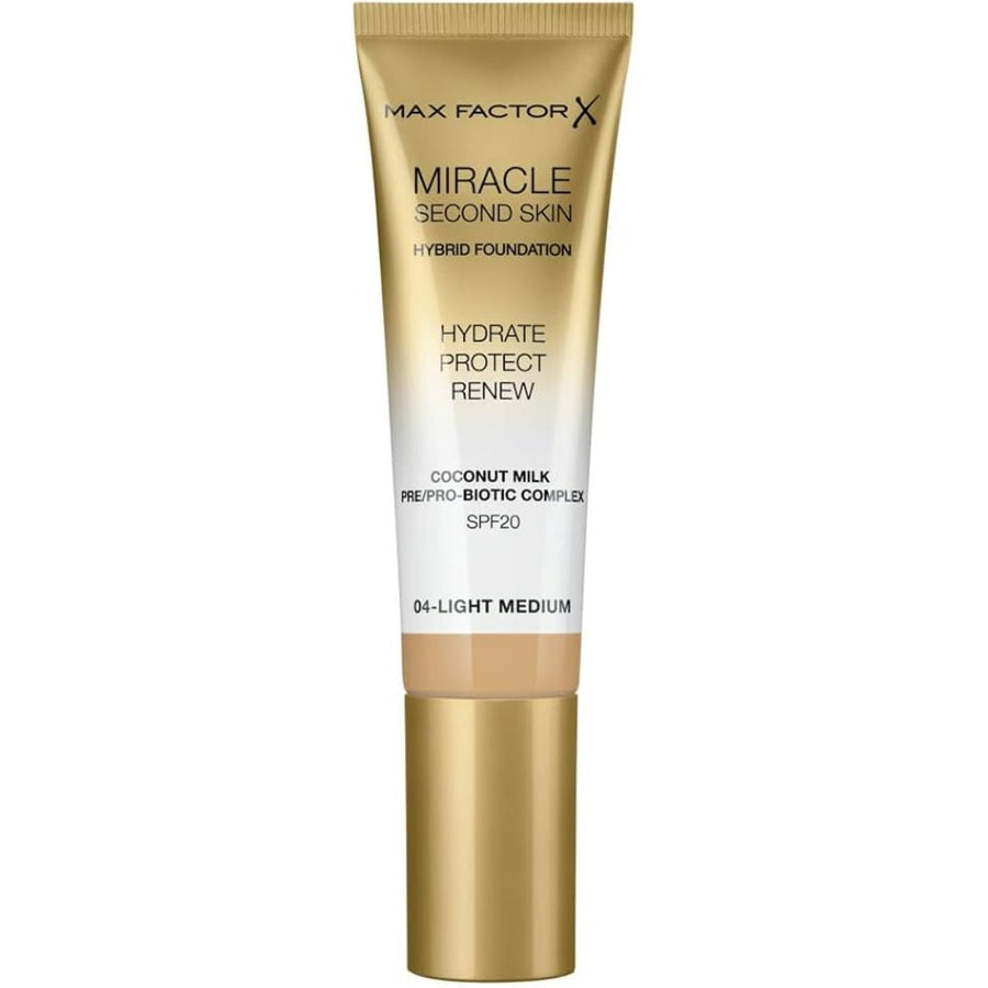 Max Factor Miracle Second Skin Hybrid Foundation - 04 Light Medium - Branded Beauty